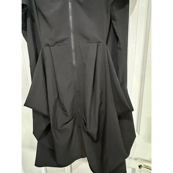 NWT City Chic Black Short Sleeve V-Neck Front Zipper Midi Dress Size XL - Picture 3 of 7